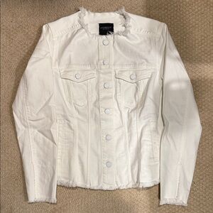 Liverpool Cream Frayed Jean Jacket